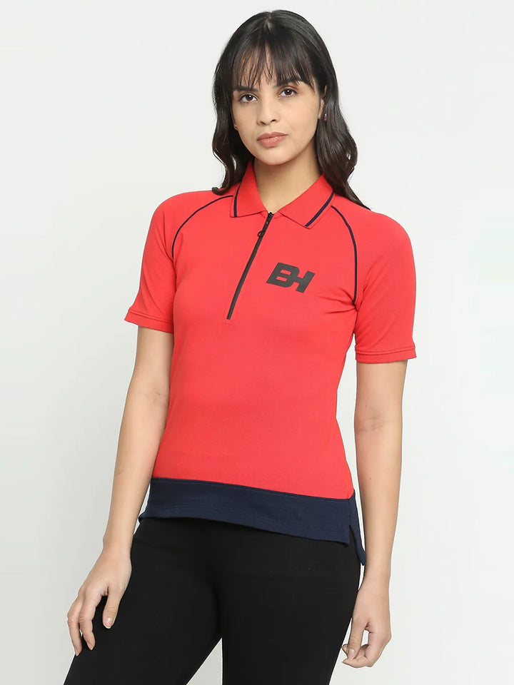 Red Semi Fit Women's Cotton T-Shirt By Being Human Clothing