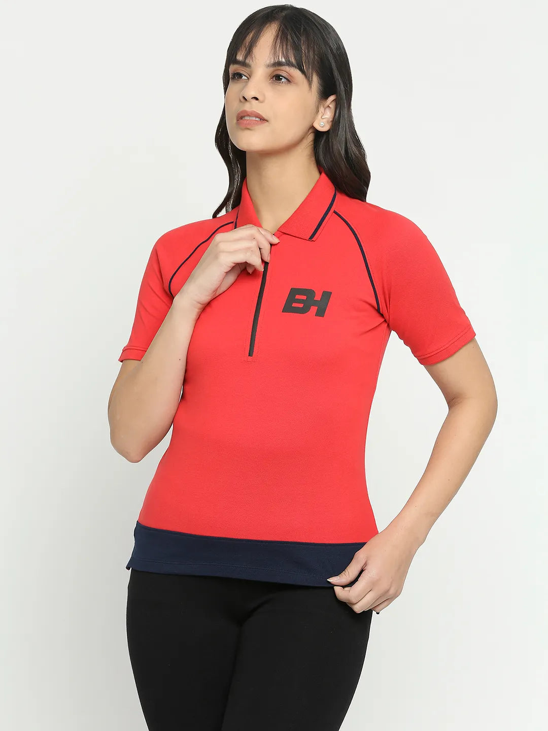 Being Human Clothing Women Semi Fit T-Shirts-Fiery Red