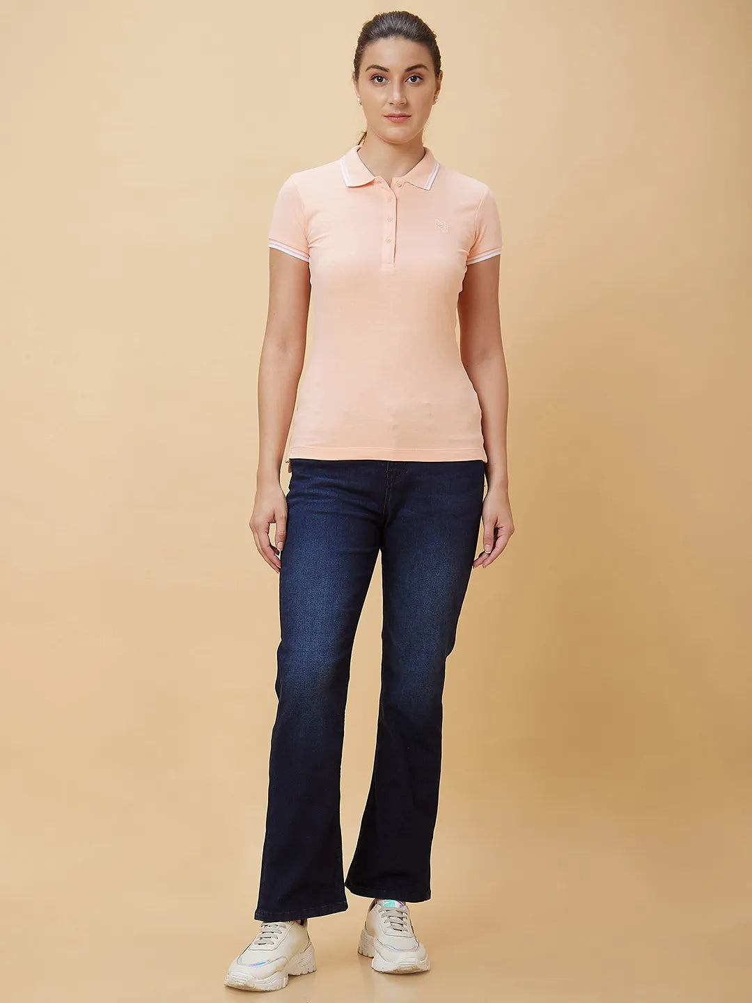 Peach Semi Fit Short Sleeve Womens' T-Shirt By Being Human Clothing