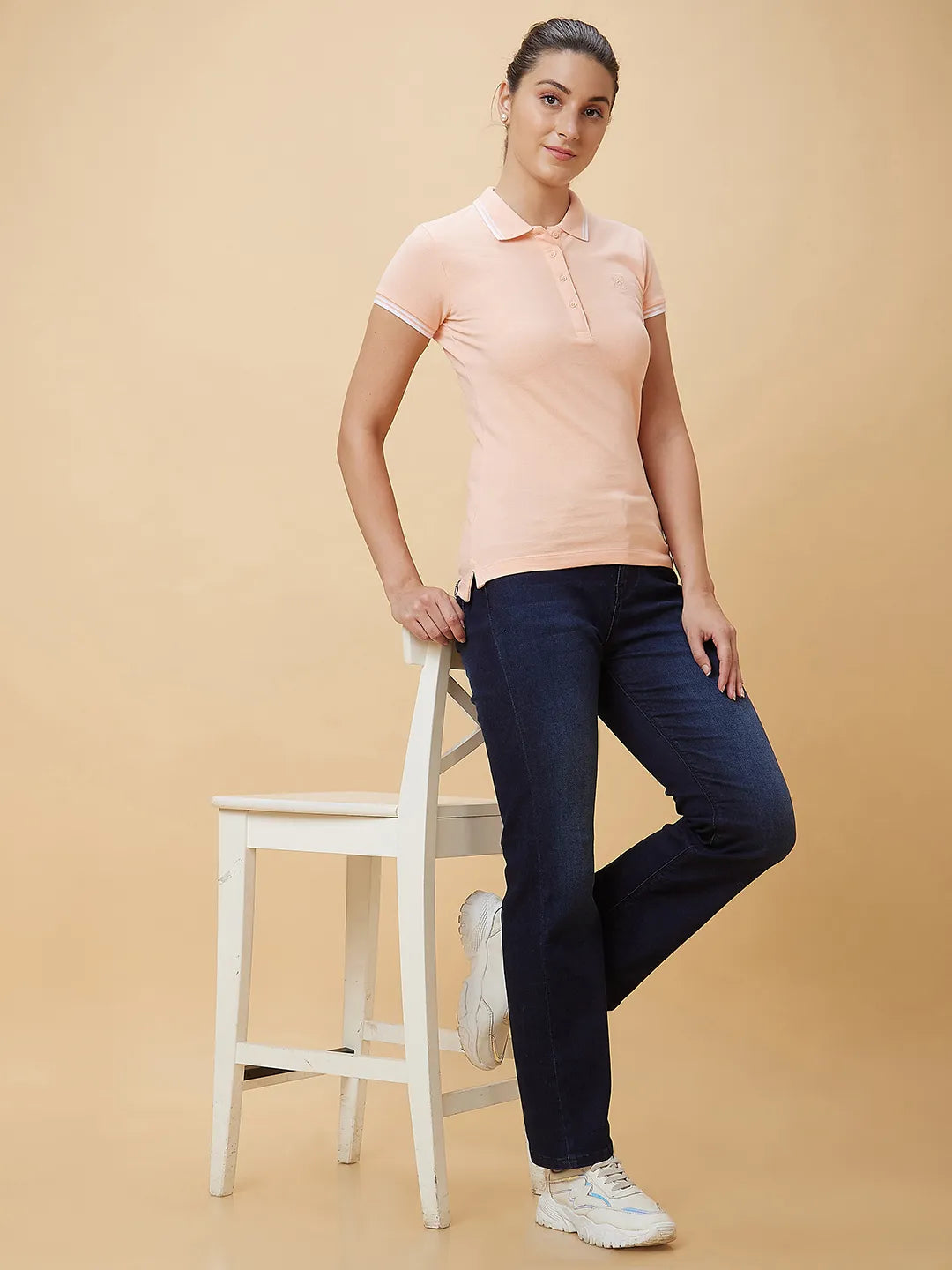 Peach Semi Fit Short Sleeve Womens' T-Shirt By Being Human Clothing