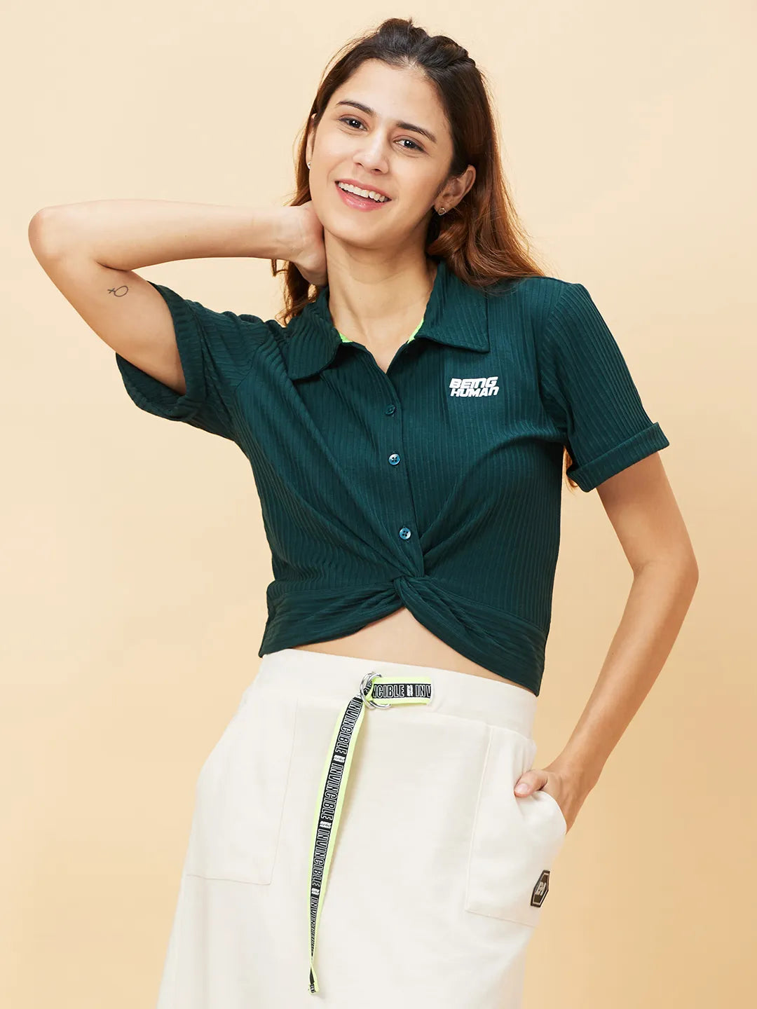 POLO NECK WOMENS ALPINE GREEN by Being Human Clothing