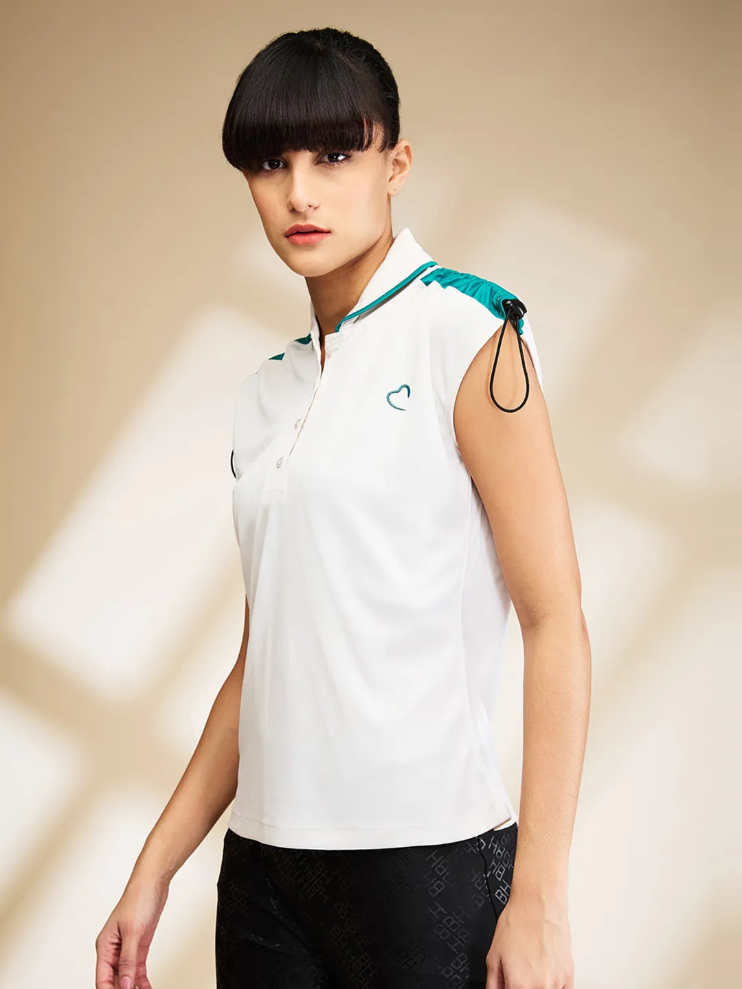 Being Human Clothing Womens-Top Polo Neck Off White