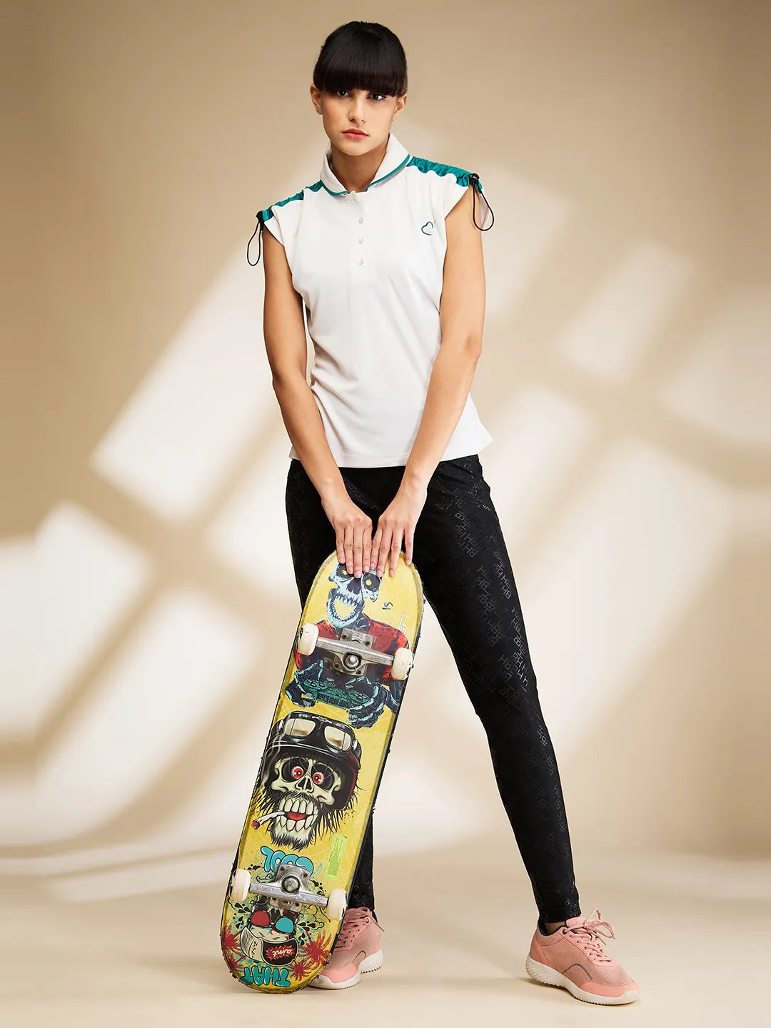 Being Human Clothing Womens-Top Polo Neck Off White