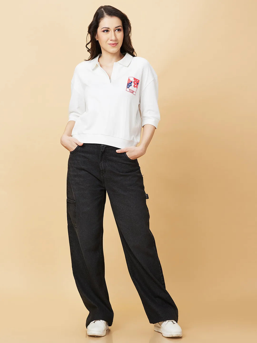 Being Human Clothing Womens-Top Polo Neck Snow White