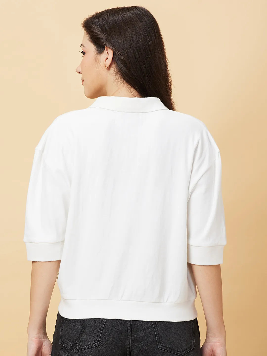 Being Human Clothing Womens-Top Polo Neck Snow White