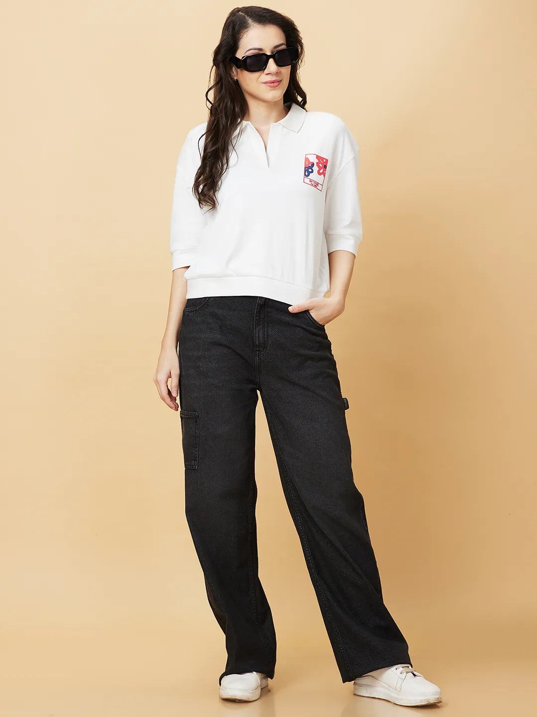 Being Human Clothing Womens-Top Polo Neck Snow White