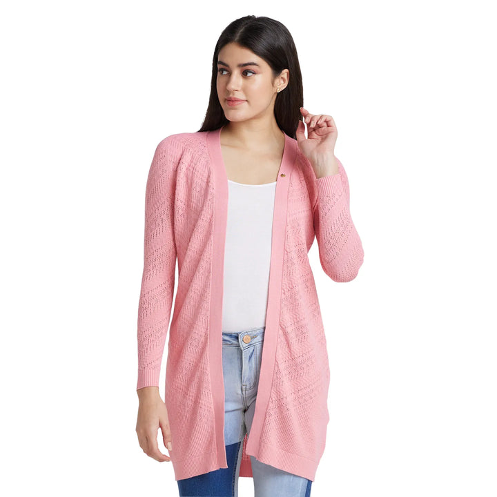 Pink Easy Fit Women's Viscose Shrug By Being Human Clothing