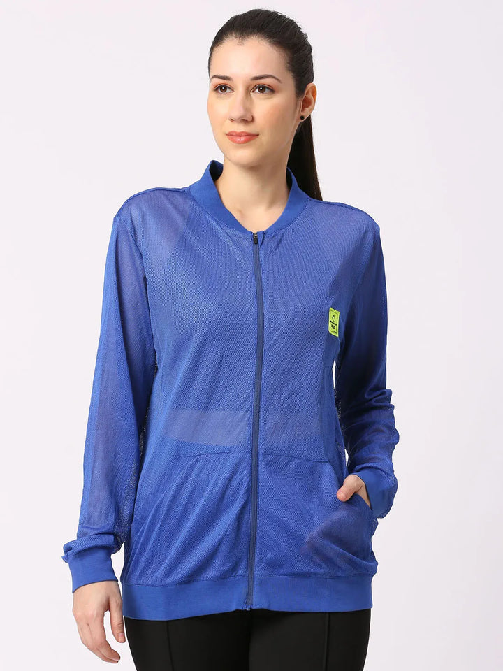 Blue Oversized Boxy Fit Women's Shrug By Being Human Clothing