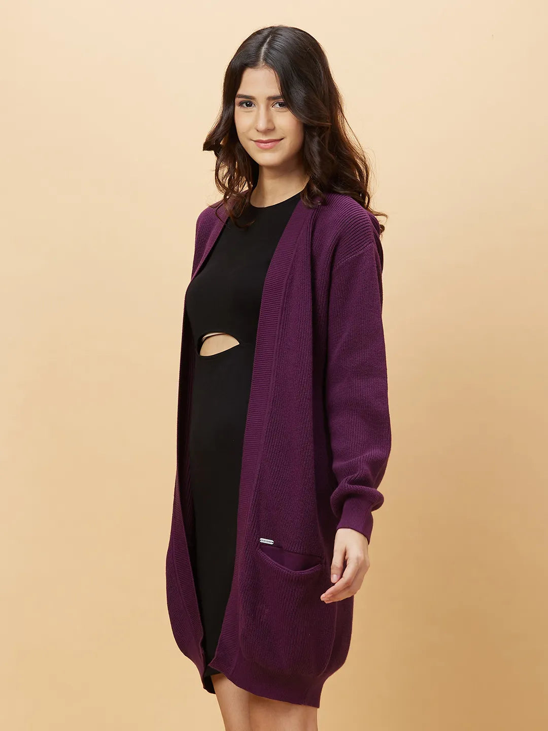 Womens-Top Shrug Purple by Being Human Clothing