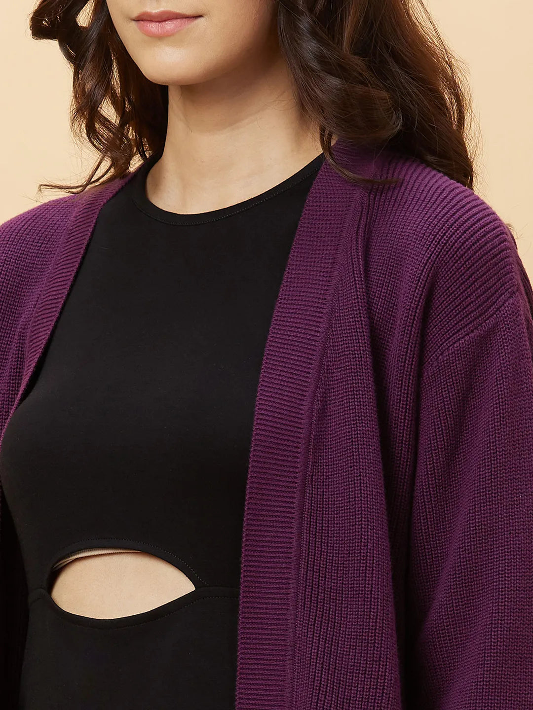 Womens-Top Shrug Purple by Being Human Clothing