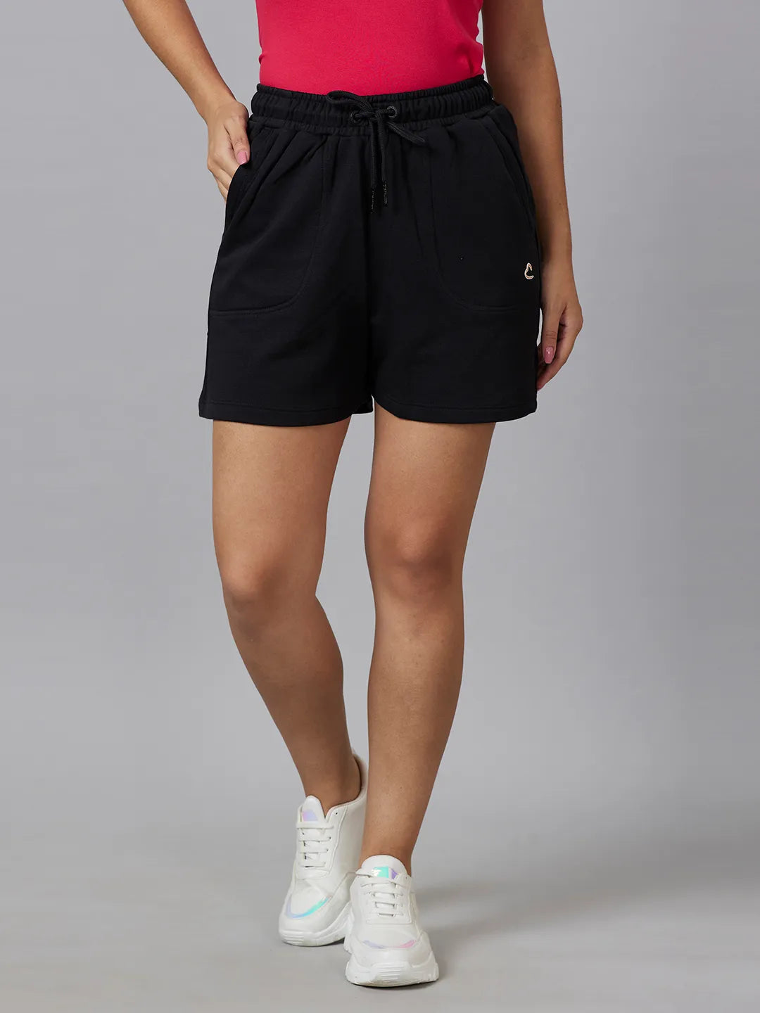 Being Human Clothing Women Relax Fit Shorts-Jet Black