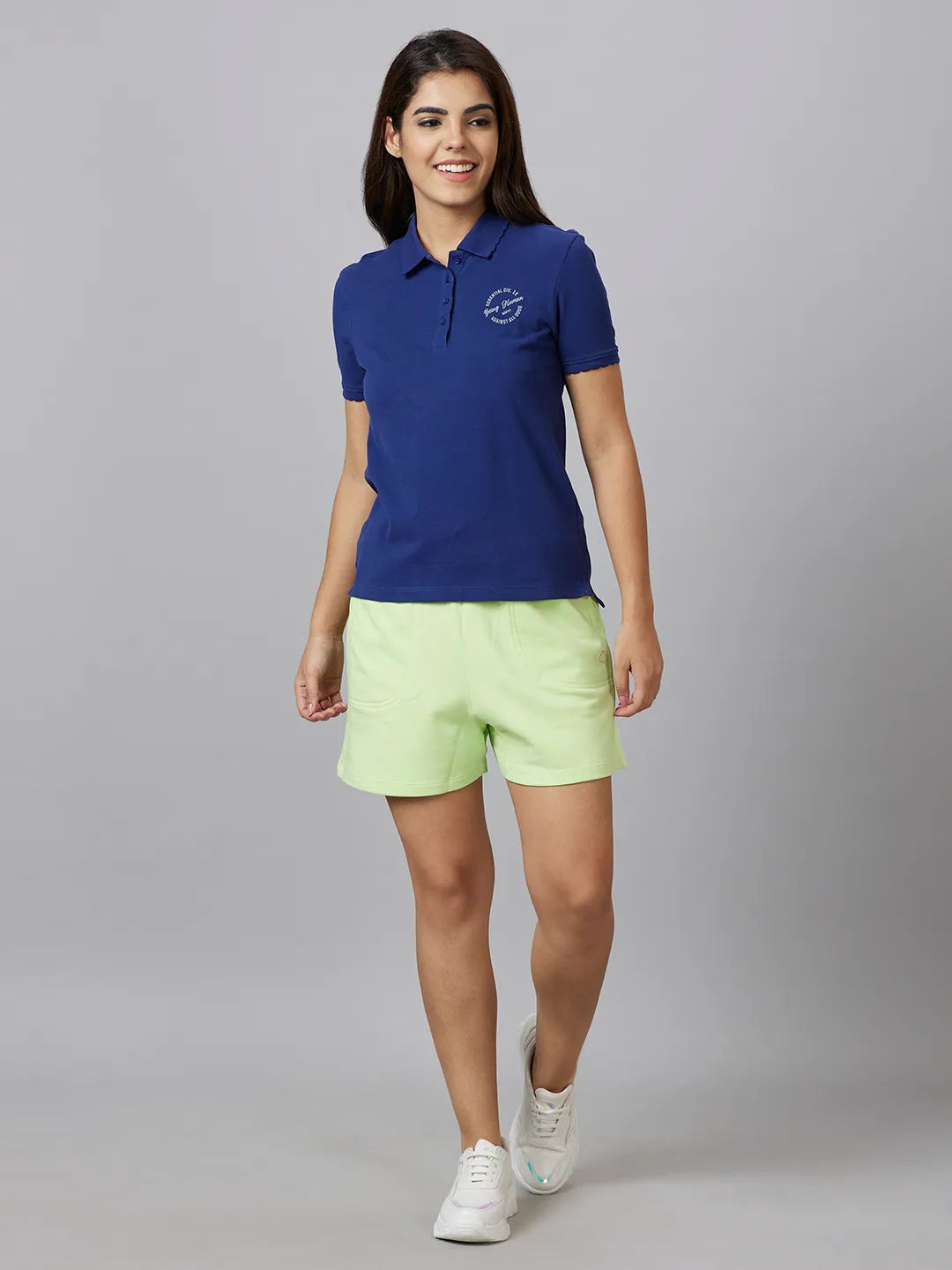 Being Human Clothing Women Relax Fit Shorts-Lime Punch