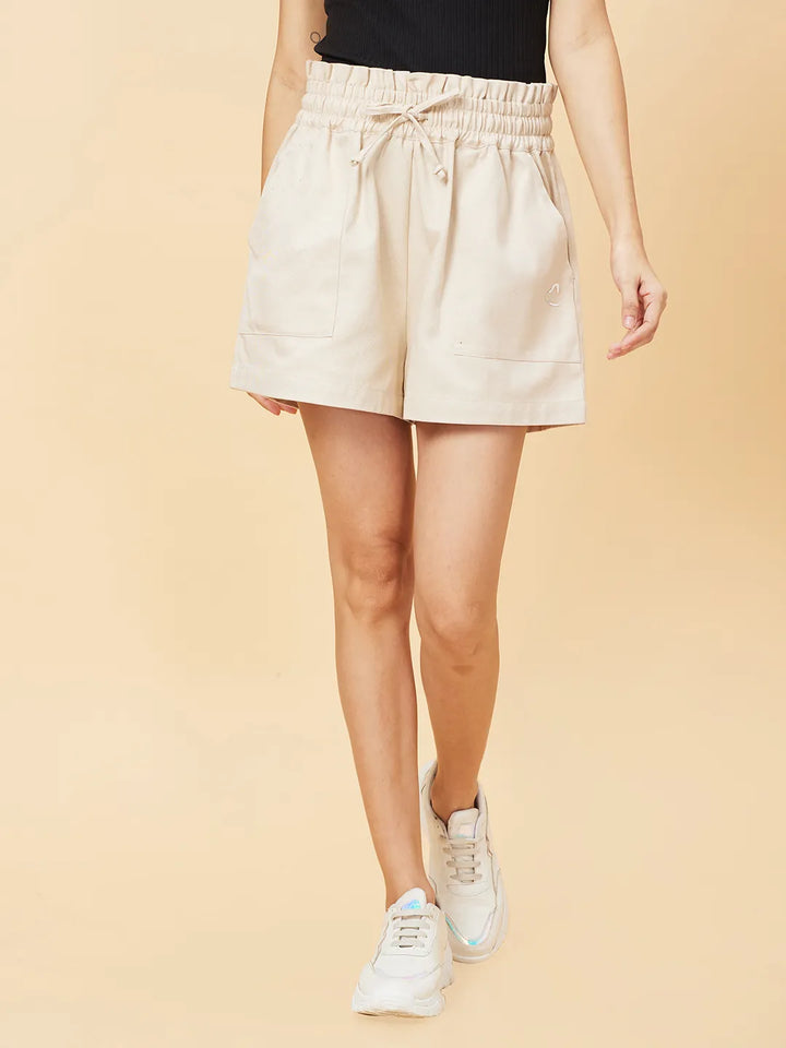 Off White High Rise Womans' Cotton Blend Shorts