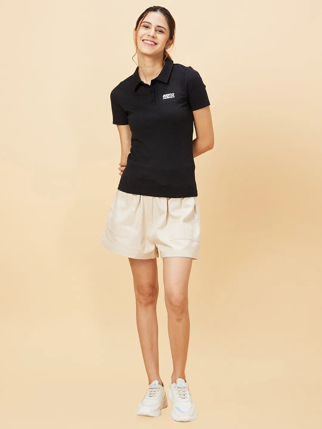 SHORTS WOMENS ALMOND MILK by Being Human Clothing