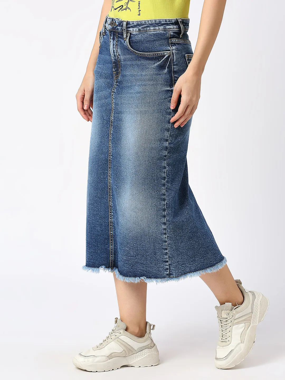 Being Human Clothing Skirts Womens Mid Blue Wash