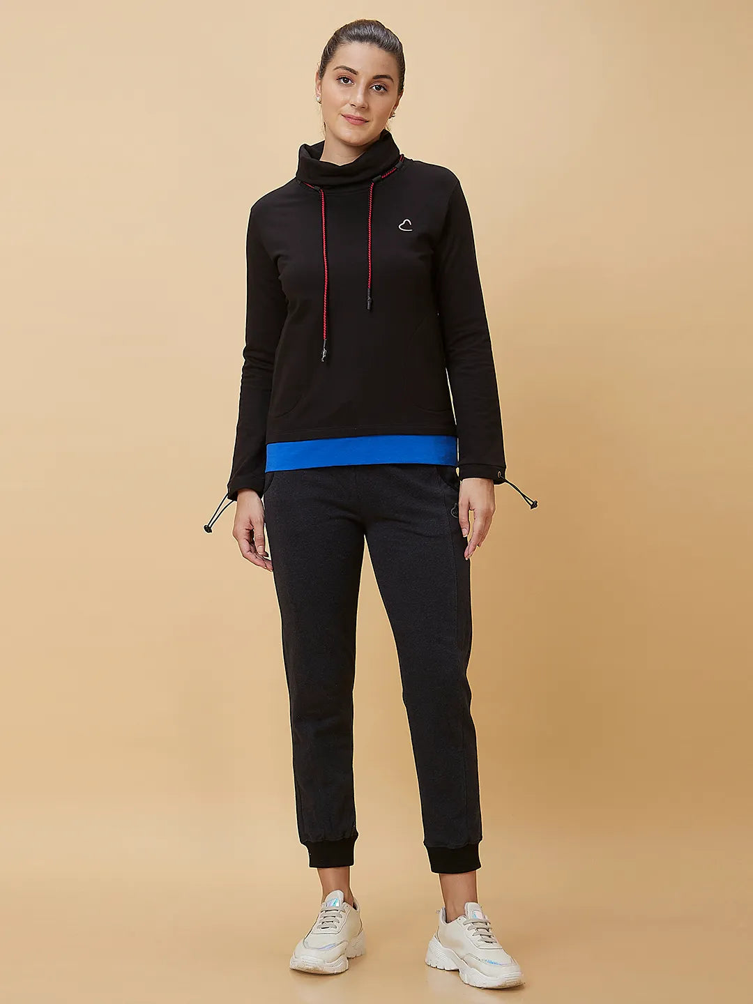 Being Human Clothing Women Regular Fit Cowl Neck Sweatshirt Black