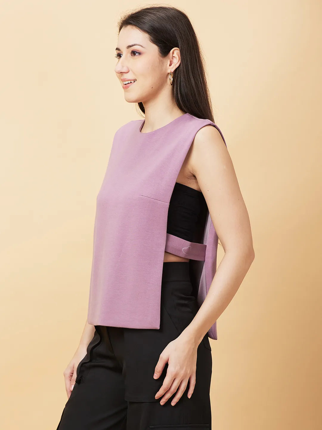 Womens-Top Sweatshirt Mauve by Being Human Clothing