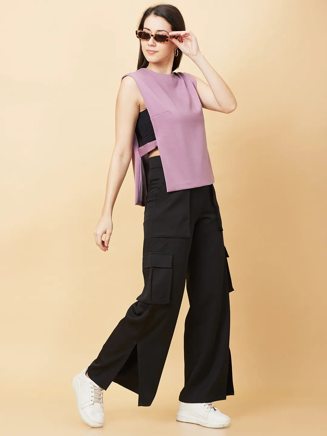 Womens-Top Sweatshirt Mauve by Being Human Clothing