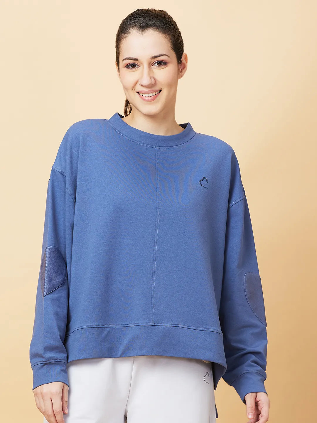 Womens-Top Sweatshirt Pale Blue by Being Human Clothing