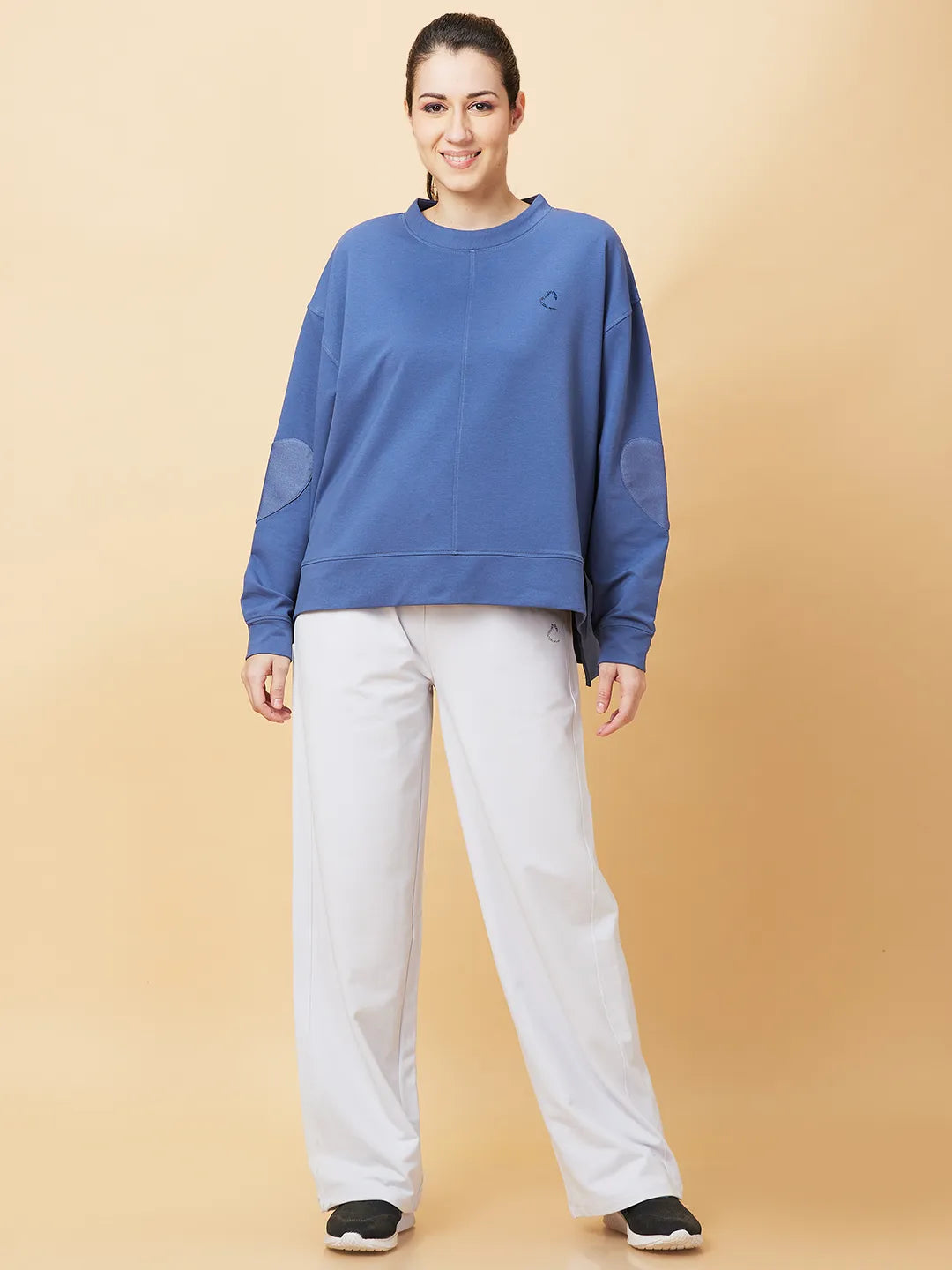 Womens-Top Sweatshirt Pale Blue by Being Human Clothing