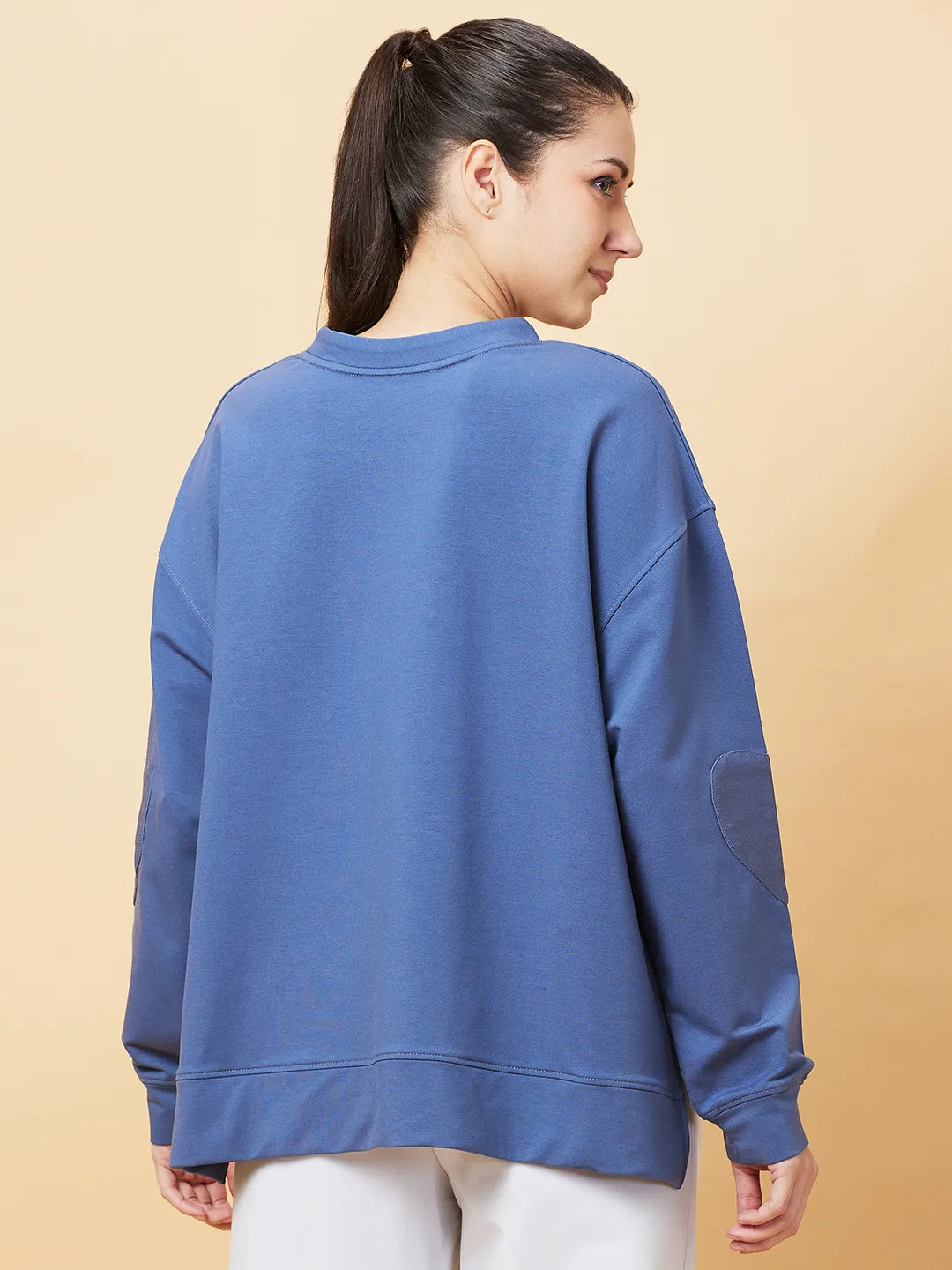 Womens-Top Sweatshirt Pale Blue by Being Human Clothing