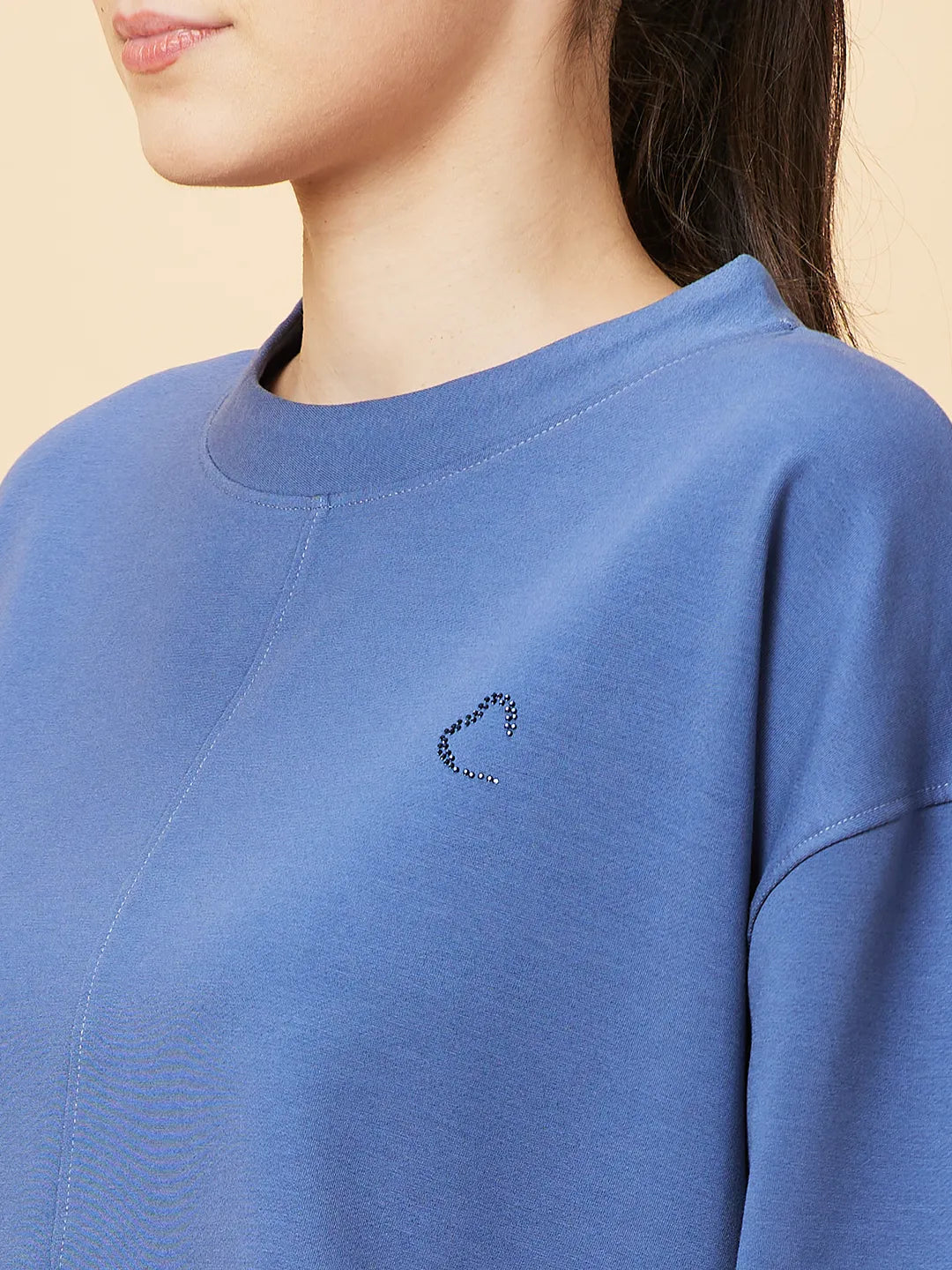 Womens-Top Sweatshirt Pale Blue by Being Human Clothing