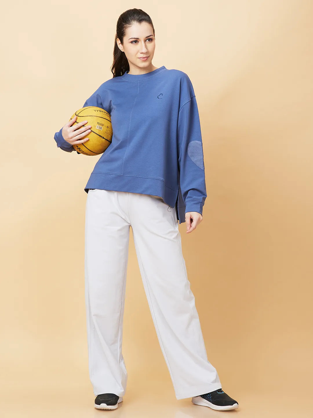 Womens-Top Sweatshirt Pale Blue by Being Human Clothing