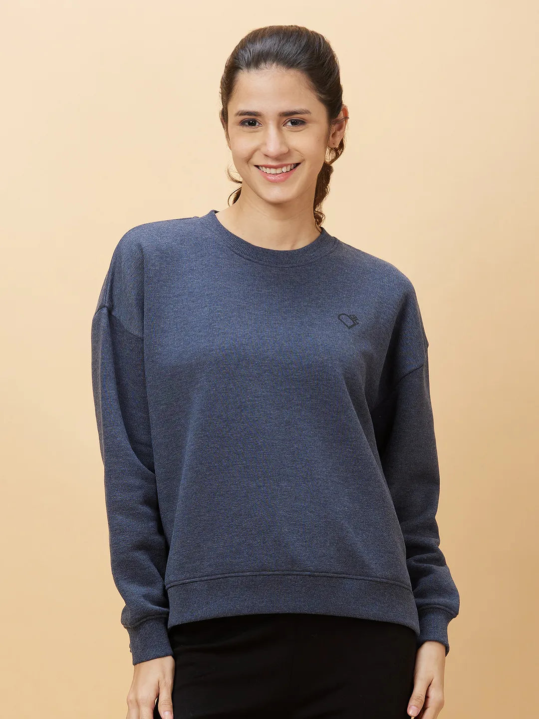 Womens-Top Sweatshirt Charcoal Mel by Being Human Clothing