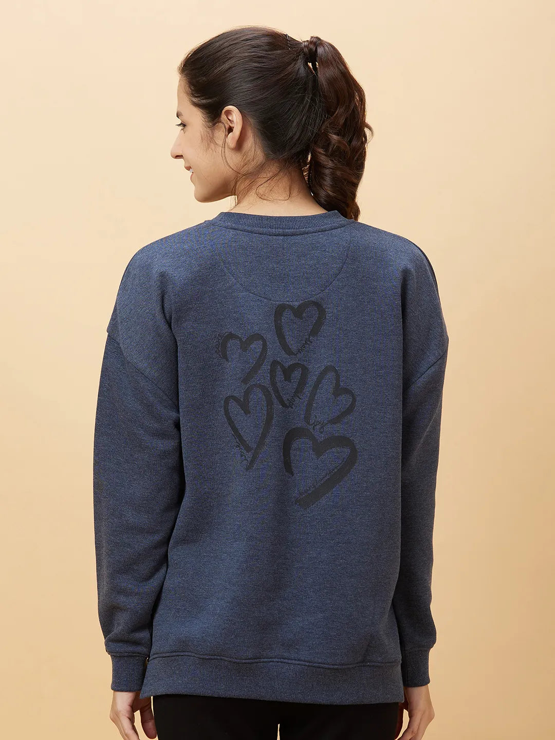 Womens-Top Sweatshirt Charcoal Mel by Being Human Clothing