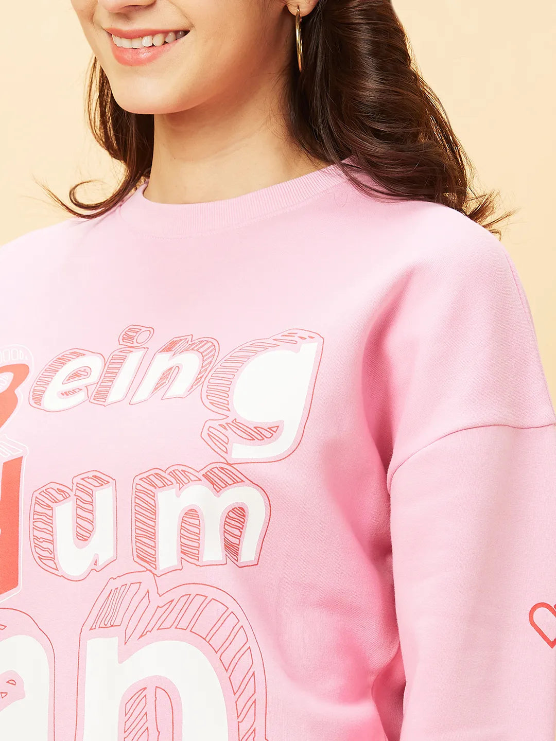 Womens-Top Sweatshirt Quartz Pink by Being Human Clothing