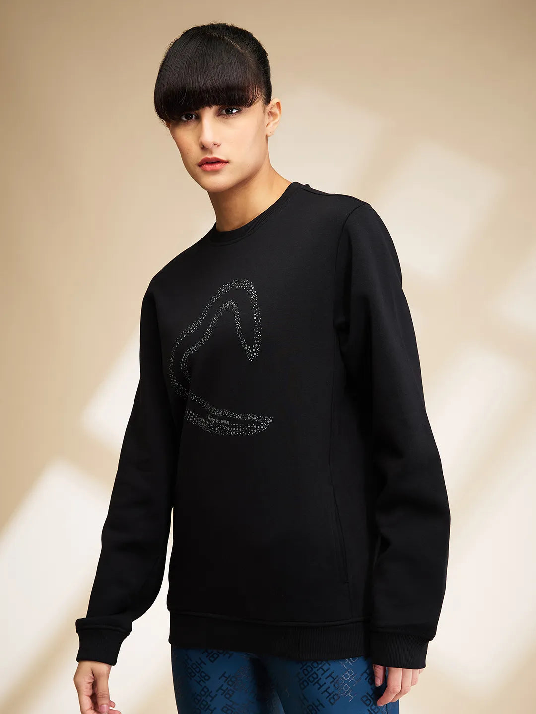 Womens-Top Sweatshirt Black by Being Human Clothing