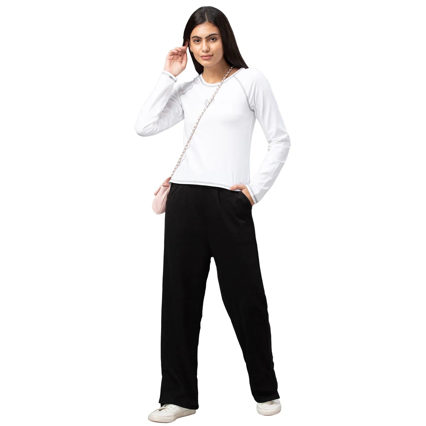 Being Human Clothing  Women Slim Fit Crew Neck Crop T-Shirts-White