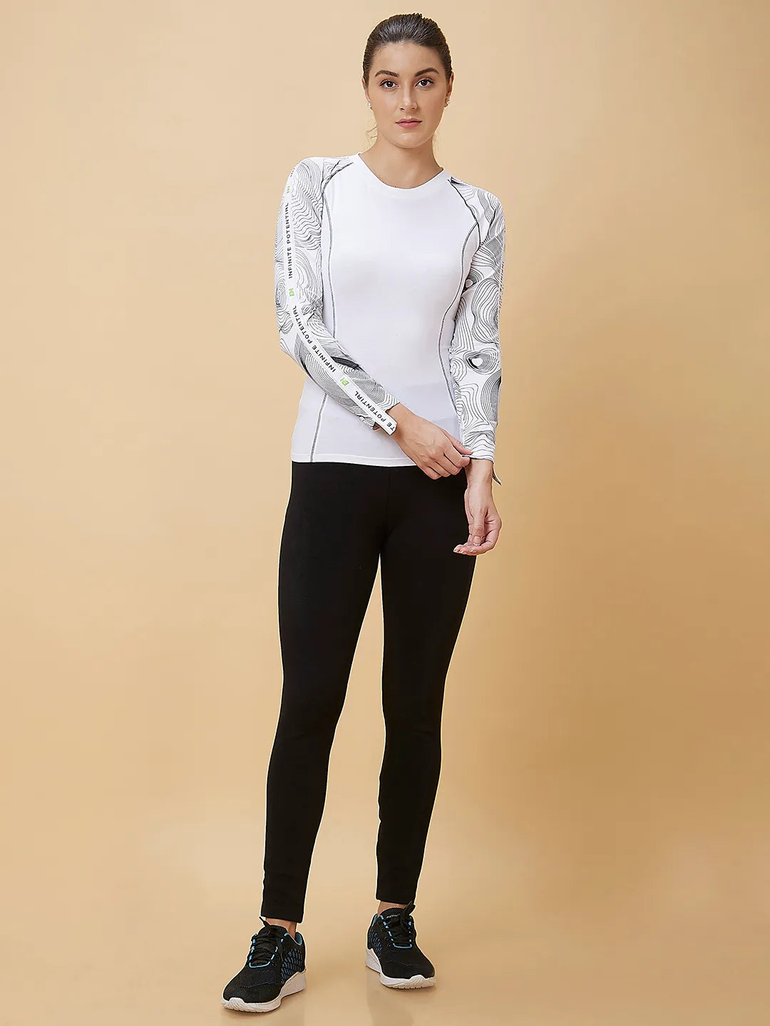 Being Human Clothing Women Slim Fit Crew Neck T-Shirts White