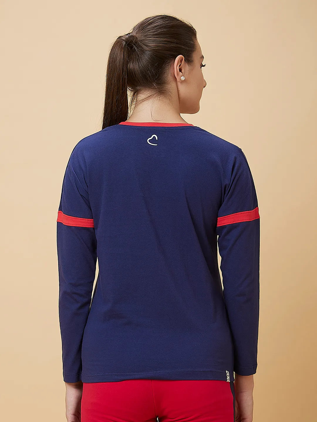 Being Human Clothing Women Regular Fit Crew Neck T-Shirts Navy