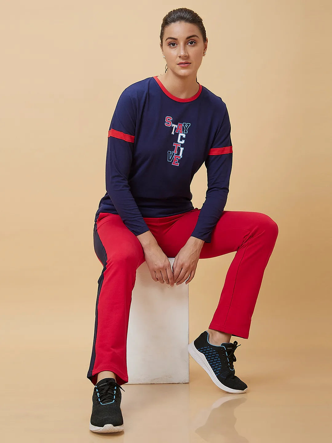 Being Human Clothing Women Regular Fit Crew Neck T-Shirts Navy