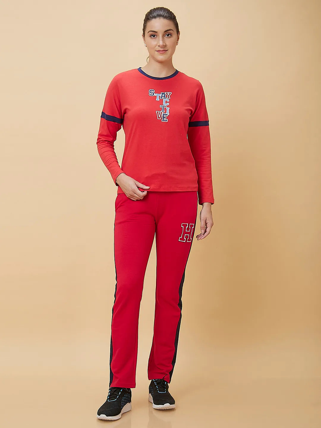 Being Human Clothing Women Regular Fit Crew Neck T-Shirts Red