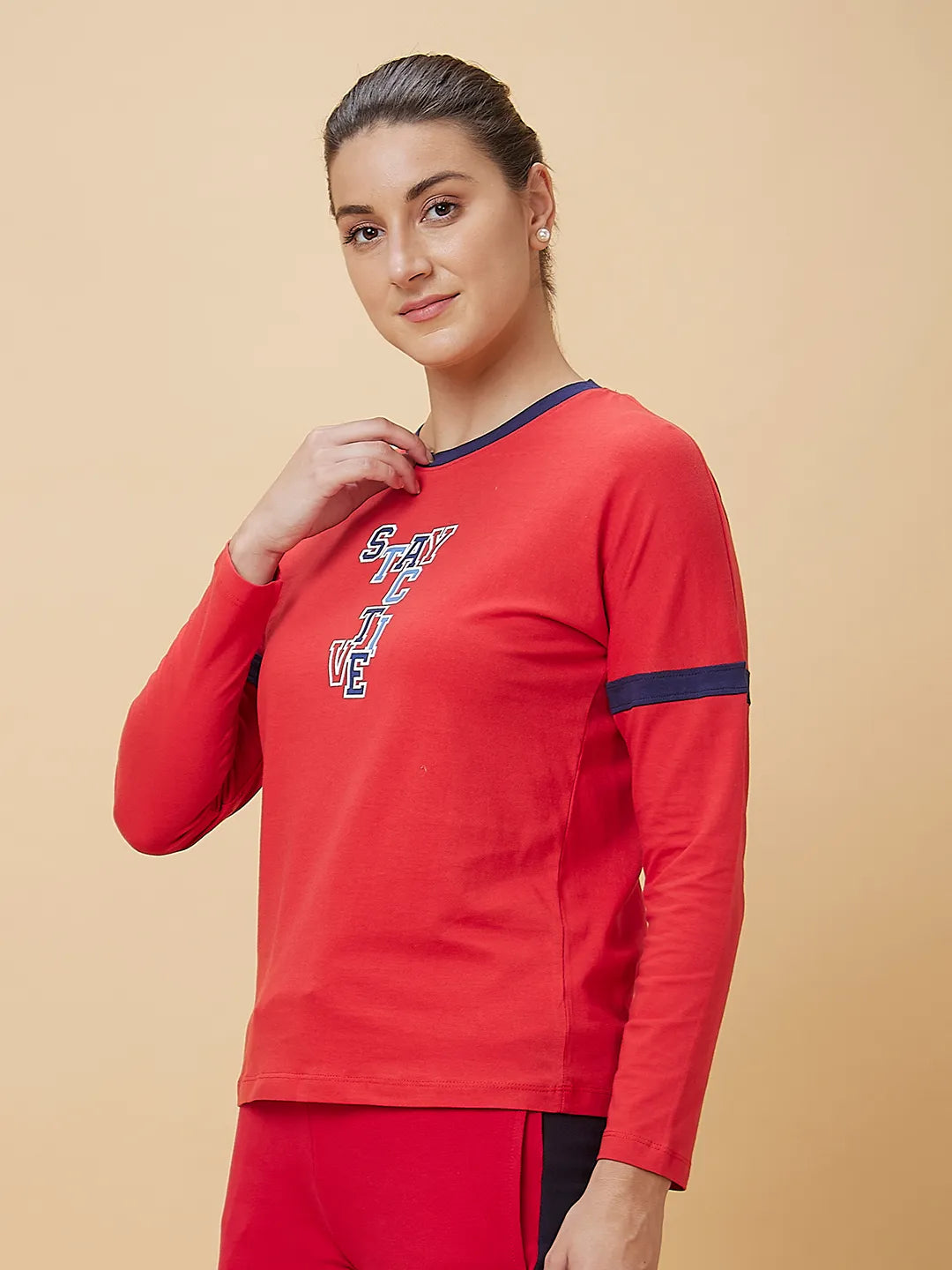 Being Human Clothing Women Regular Fit Crew Neck T-Shirts Red