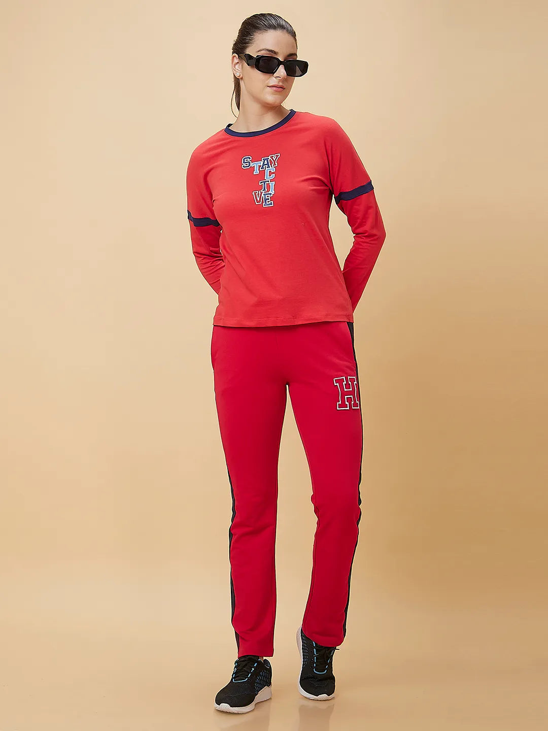 Being Human Clothing Women Regular Fit Crew Neck T-Shirts Red