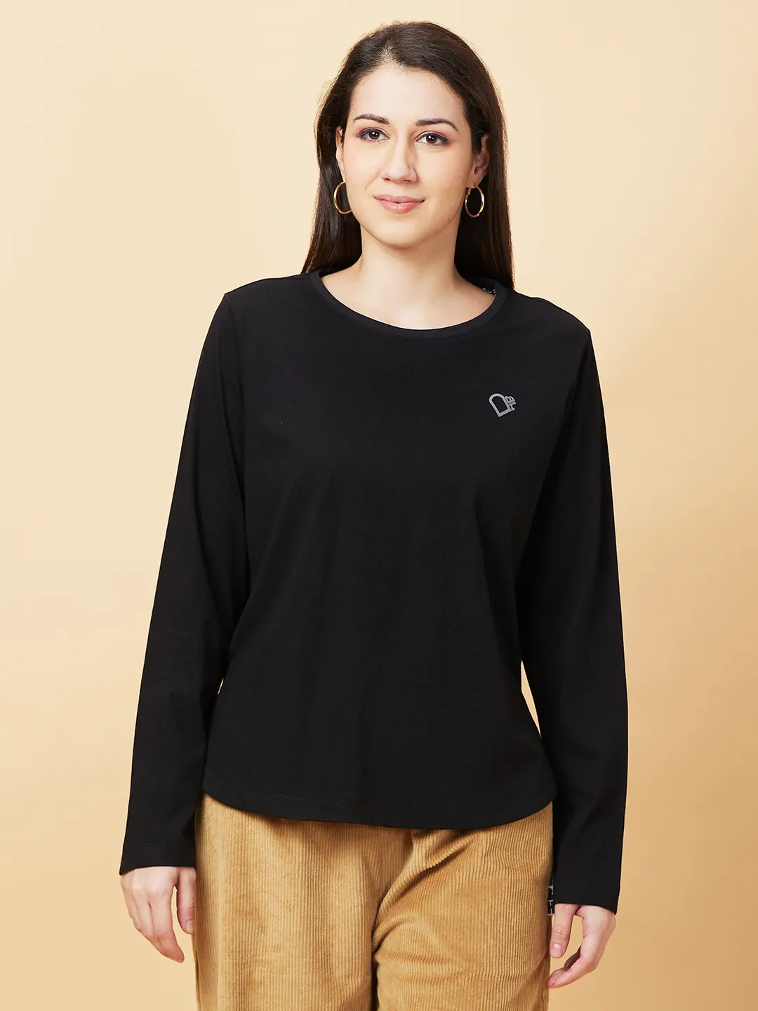 Being Human Clothing Womens-Top Crew Neck Black