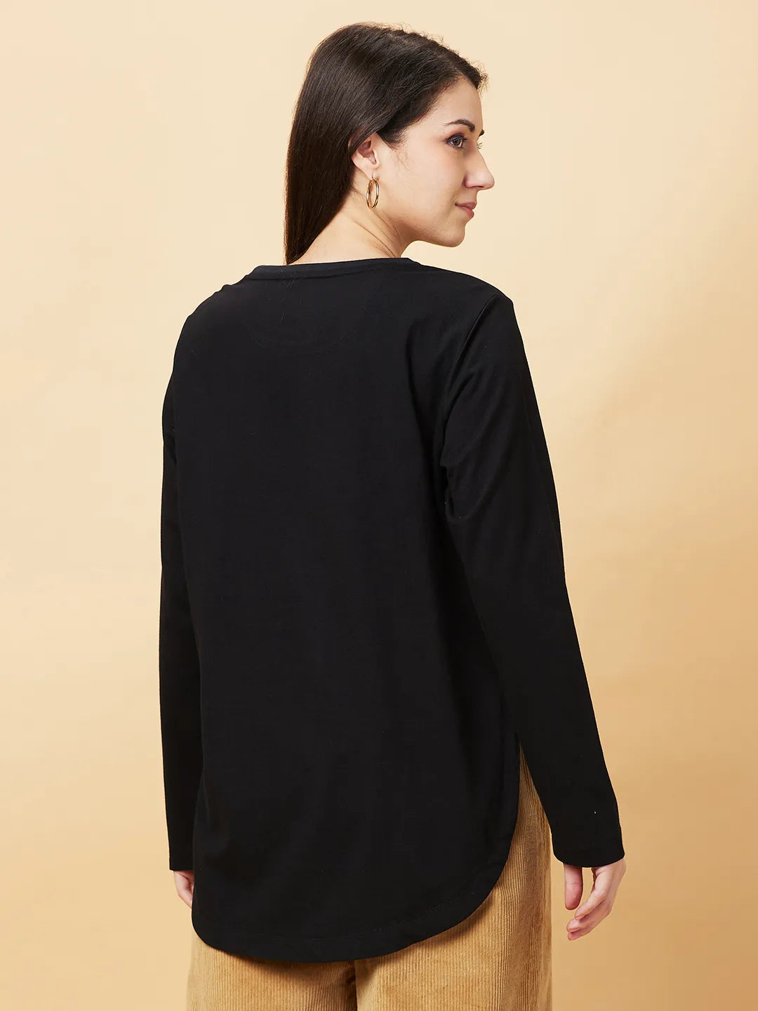 Being Human Clothing Womens-Top Crew Neck Black