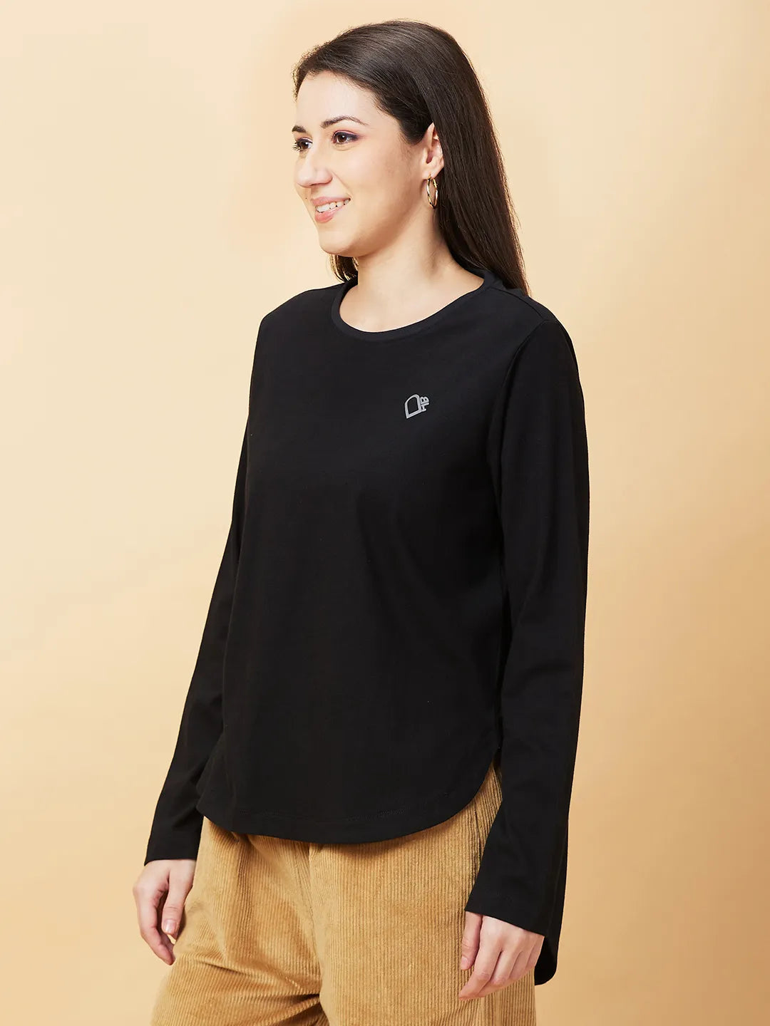 Being Human Clothing Womens-Top Crew Neck Black