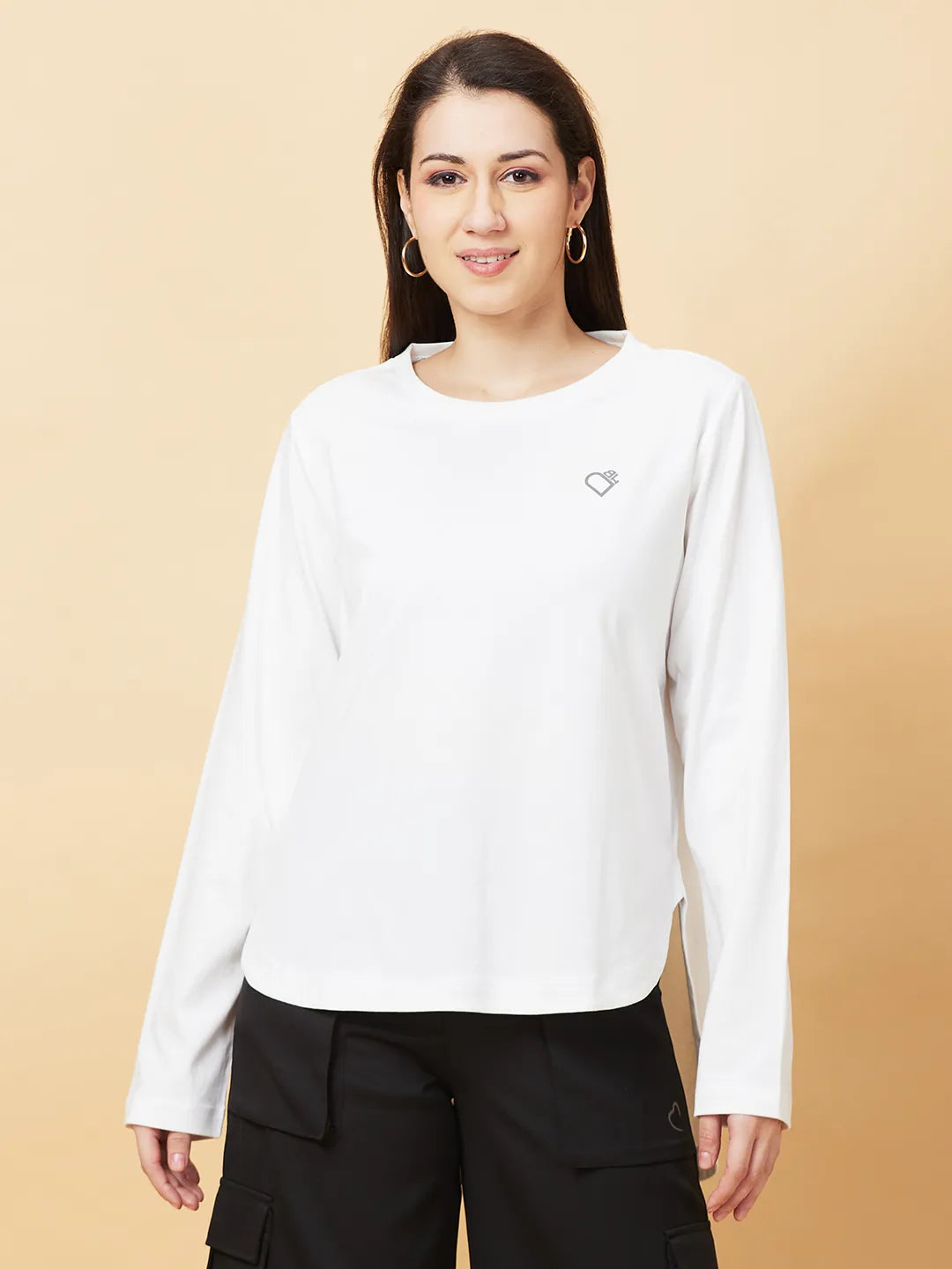 Being Human Clothing Womens-Top Crew Neck Snow White