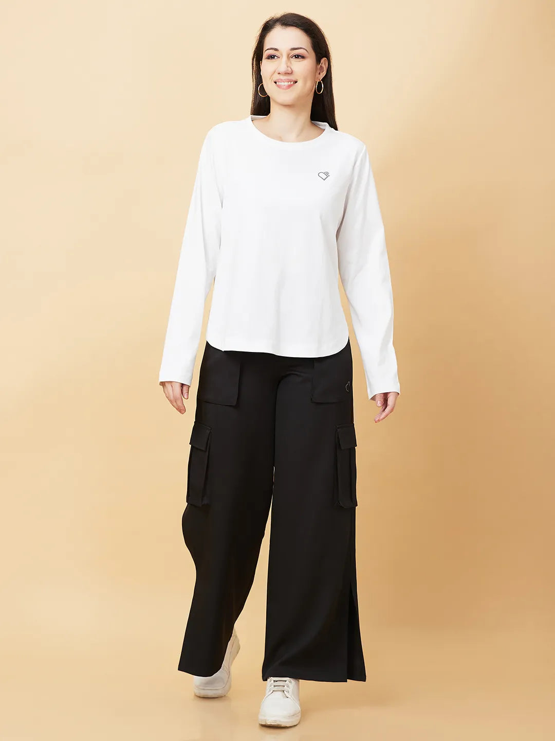 Being Human Clothing Womens-Top Crew Neck Snow White