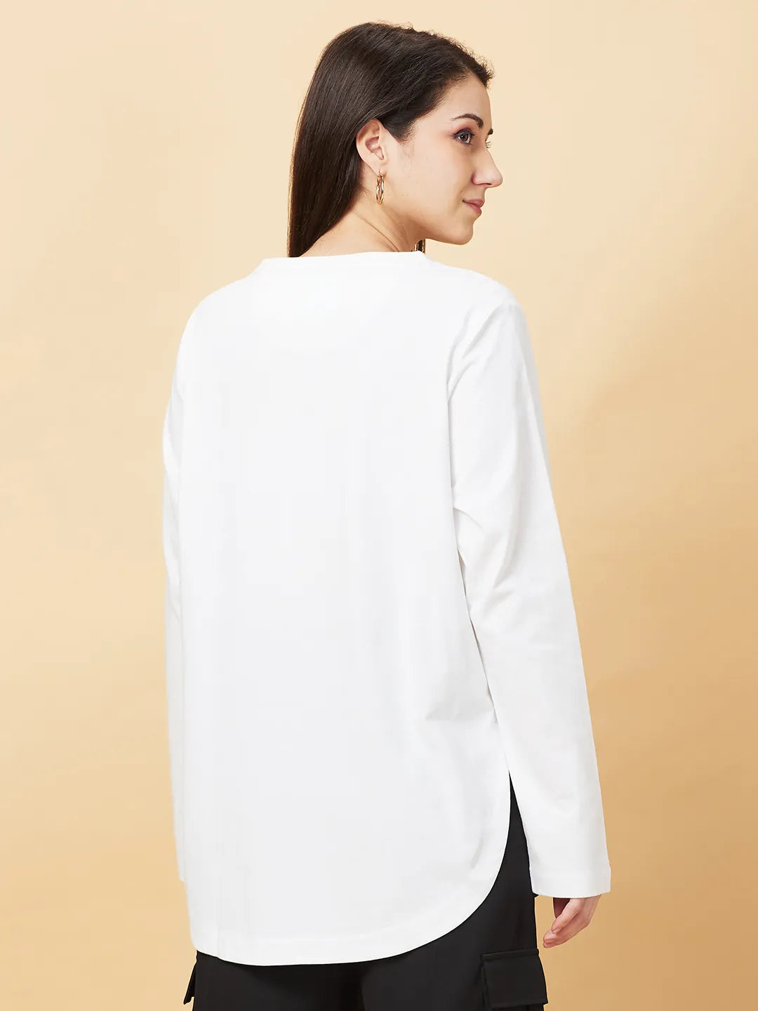 Being Human Clothing Womens-Top Crew Neck Snow White