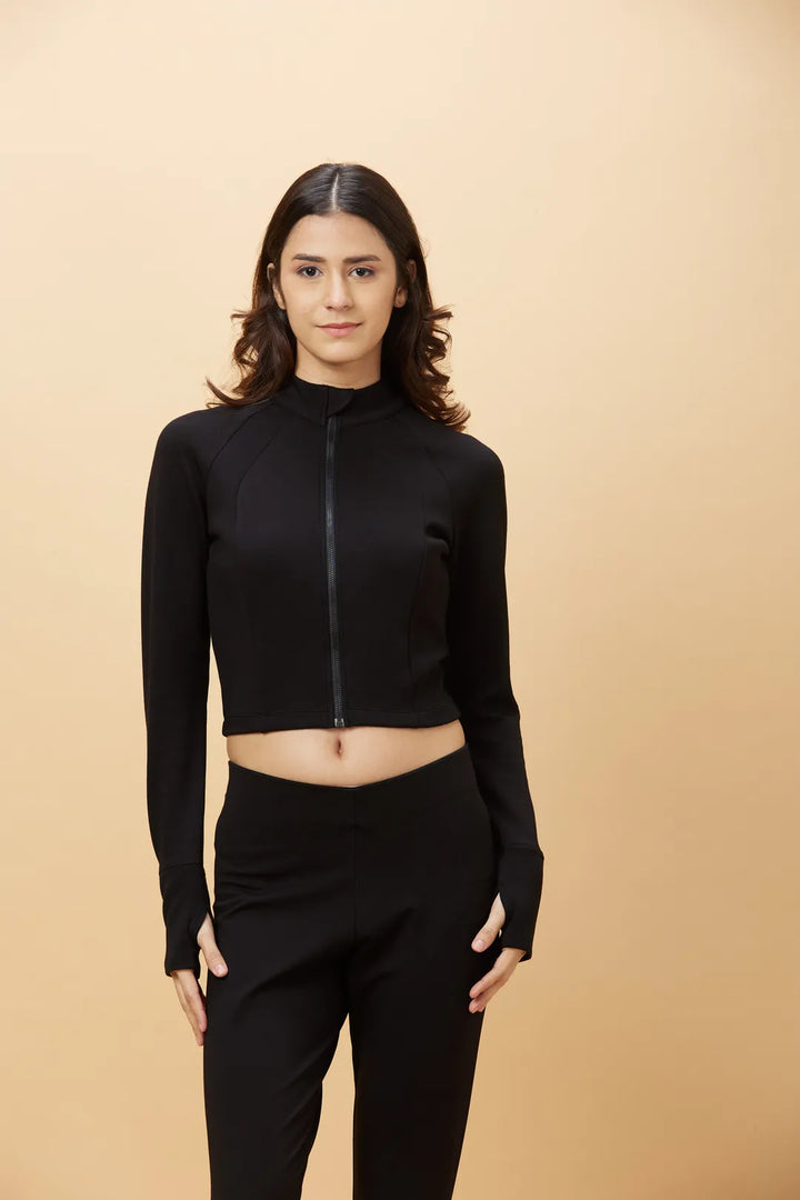 Black Slim Fit Long Sleeve Women's T-Shirt By Being Human Clothing