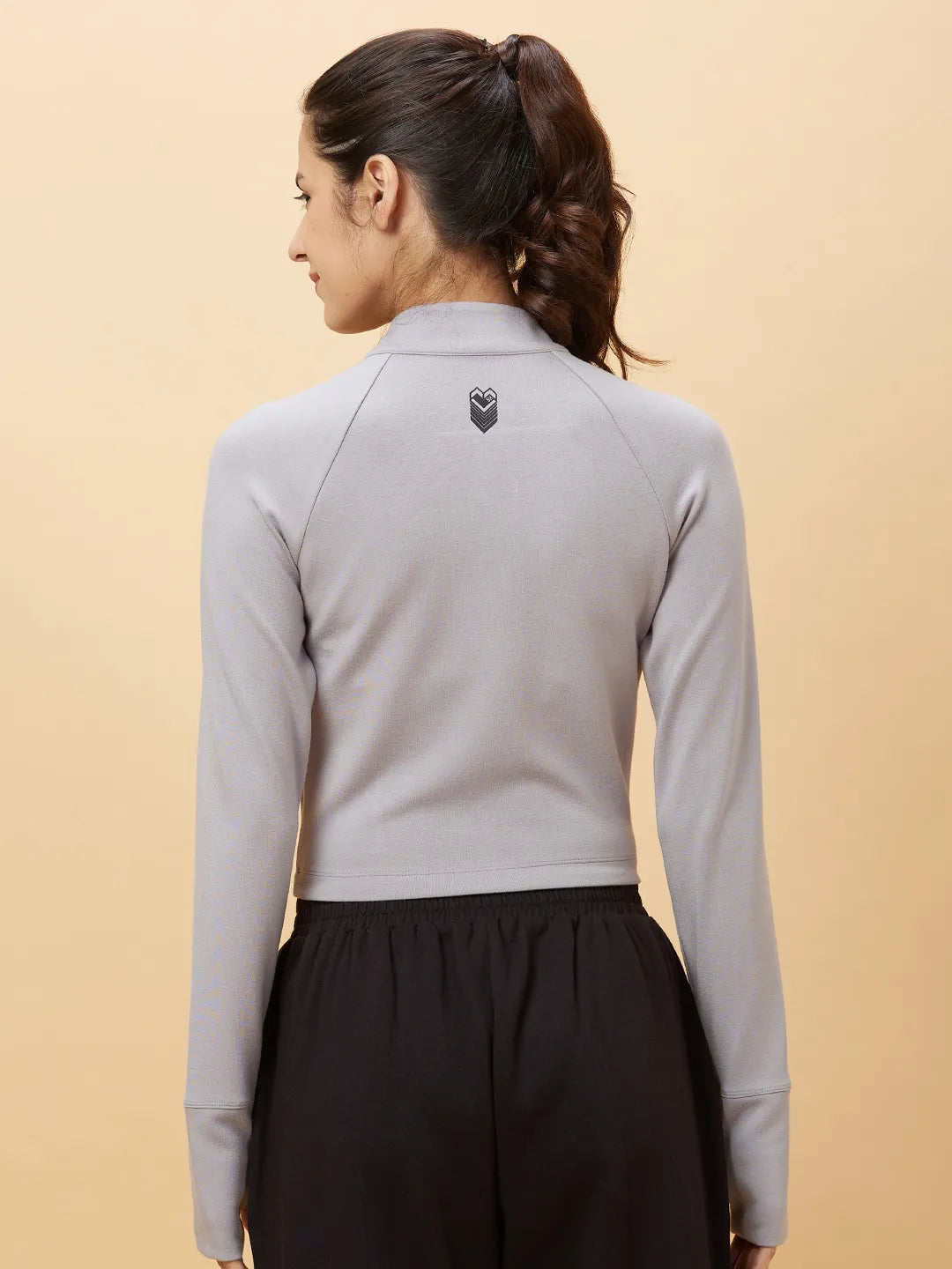 Grey Slim Fit Long Sleeve Women's T-Shirt By Being Human Clothing