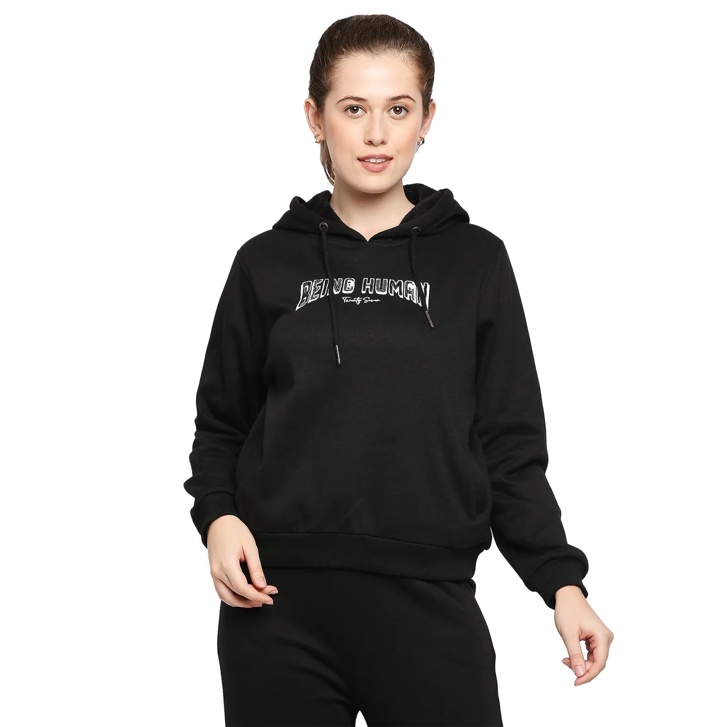 Being Human Clothing Women Wide Leg Fit Track Track-Black