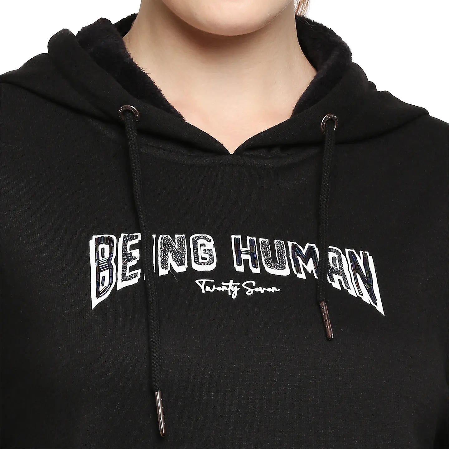 Being Human Clothing Women Wide Leg Fit Track Track-Black