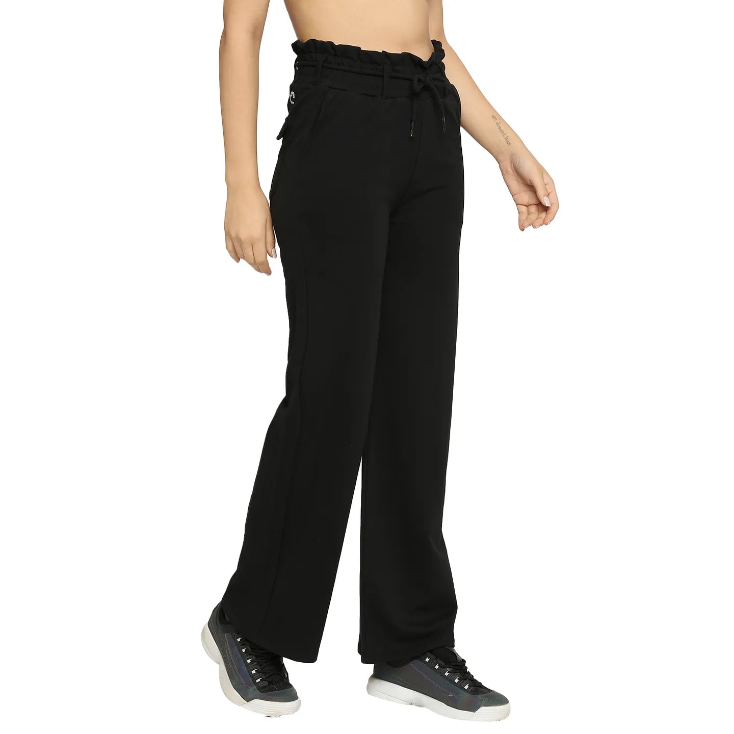 Being Human Clothing Women Wide Leg Fit Track Track-Black