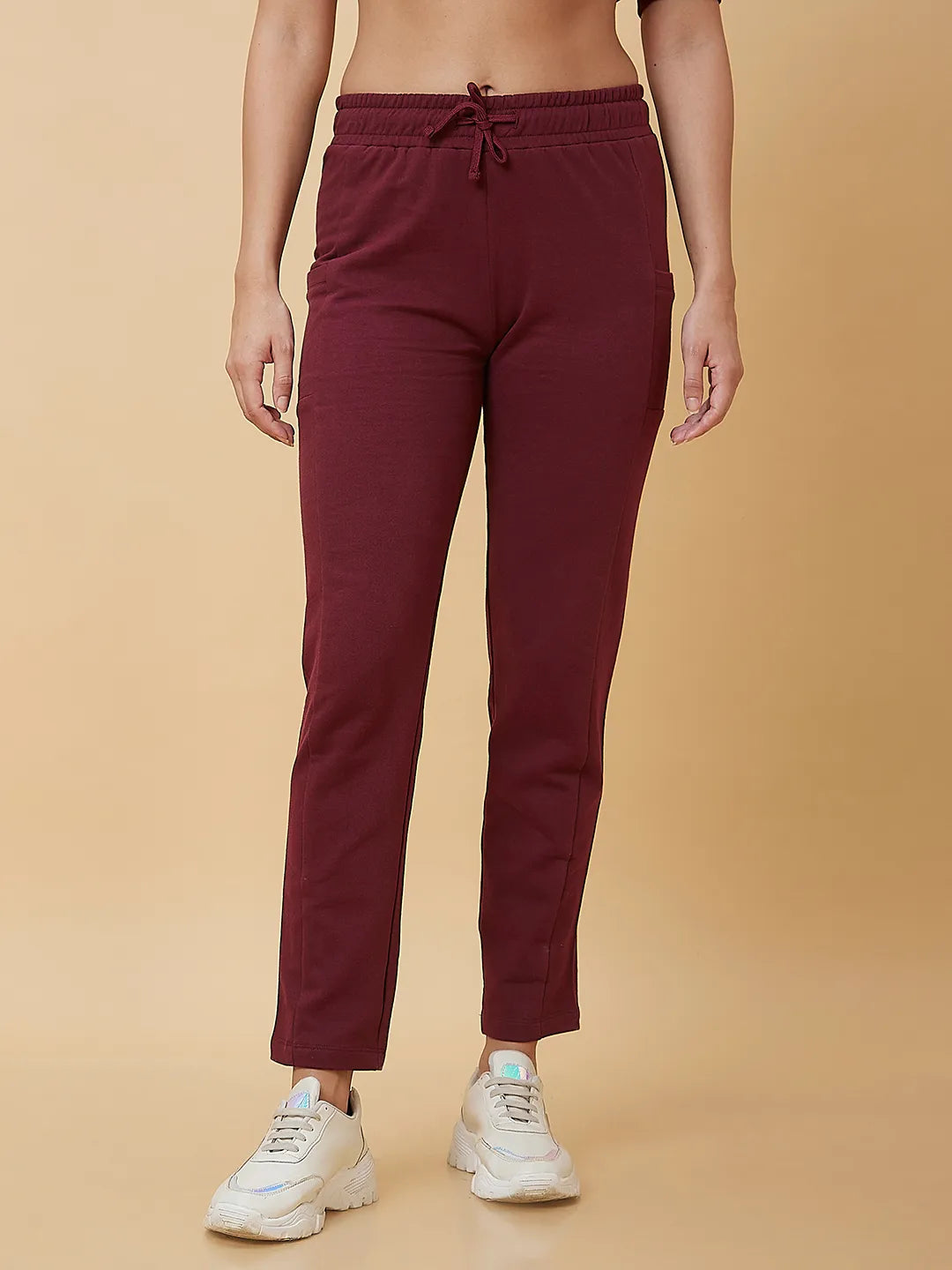 Being Human Clothing Women Regular Fit None Track Maroon